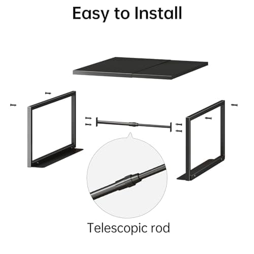 2 Tier Drawer Rack for 16.9 Deep Cabinet Orgainzer (Black)