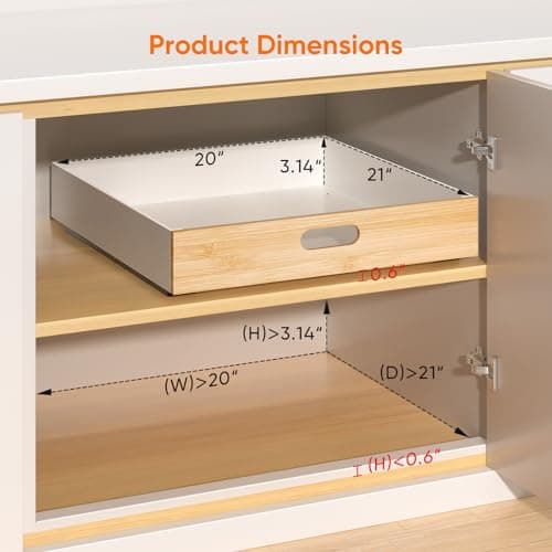 POKIPO Pull Out Drawer for Cabinet, Metal Slide Out Shelf with Adhesive Nano Film, 1 PCS Multi-Purpose Organizer for Kitchen, Pantry and Office
