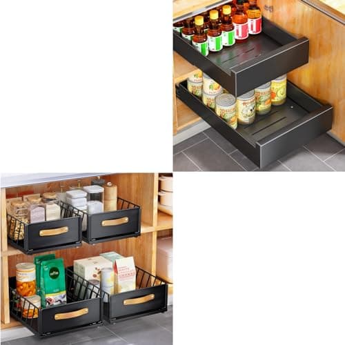 1PC Pull Out Cabinet Organizer Combo Fixed With Adhesive Nano Film