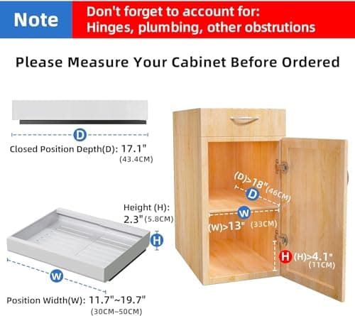 1PC Expandable Pull-Out Cabinet Organizer Bundle, 21 Deep