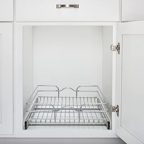 Kitchen Cabinet Pull Out Shelf and Drawer Organizer Basket, 18 x 22 In, Multiple Sizes