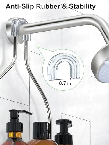 SMARTAKE Rustproof Shower Head Caddy, SUS201 Stainless Steel Over the Shower Organizer, Silver