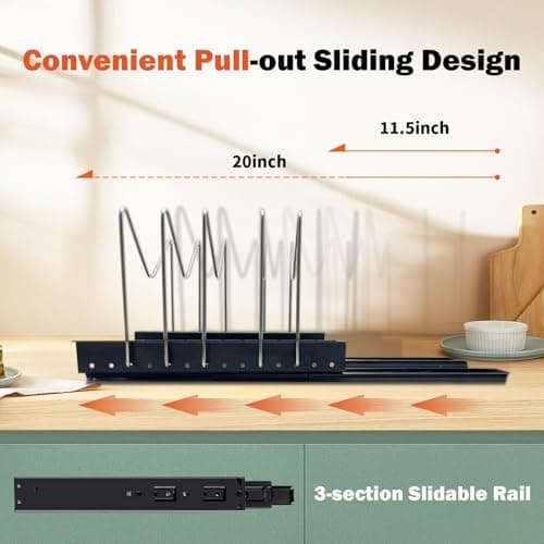 Under Cabinet Pull Out Pots and Pans Organizer (2 Pack)