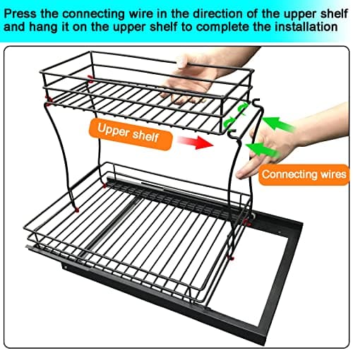 Under Sink Pull Out Cabinet Organizer with Sliding Wire Drawer
