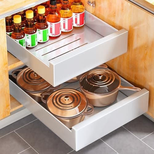 1PC Expandable Pull-Out Cabinet Organizer Bundle, 21 Deep