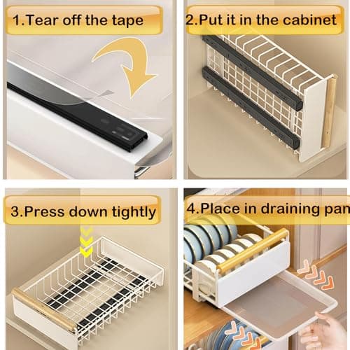 Heavy Duty Pull Out Cabinet Organizer with Nano Film for Kitchen and Pantry Storage.