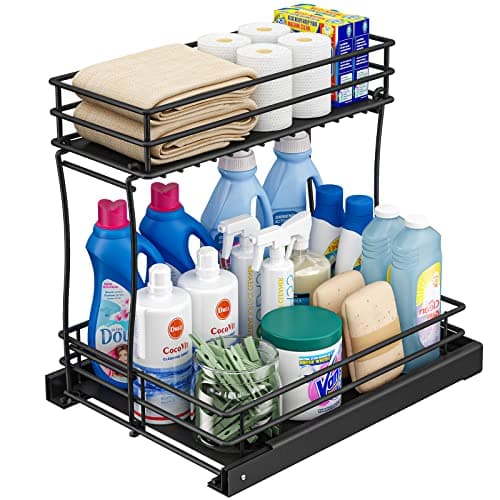 Under Sink Pull Out Cabinet Organizer with Sliding Wire Drawer