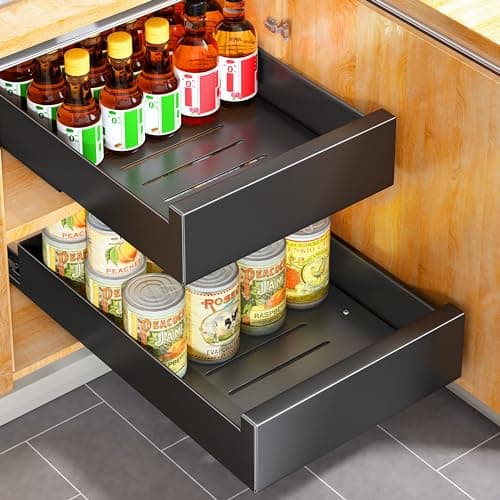 1PC Pull Out Cabinet Organizer Combo Fixed With Adhesive Nano Film