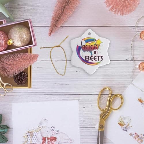 3dRose Cute I Believe in Beets Ornament (orn-166270-1)