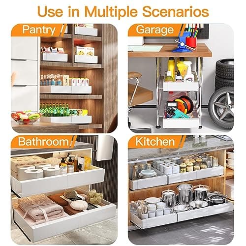 1PC Expandable Pull-Out Cabinet Organizer Bundle, 21 Deep
