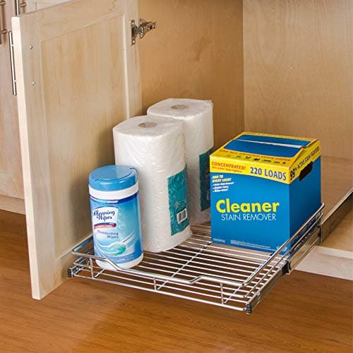 Smart Design Pull Out Cabinet Shelf - Medium - Chrome