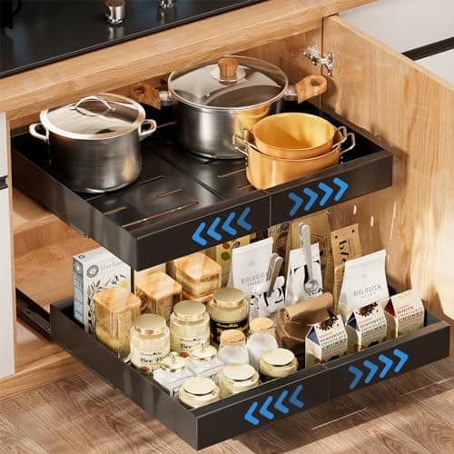 Adjustable Pullout Cabinet Organizer, 1Pack
