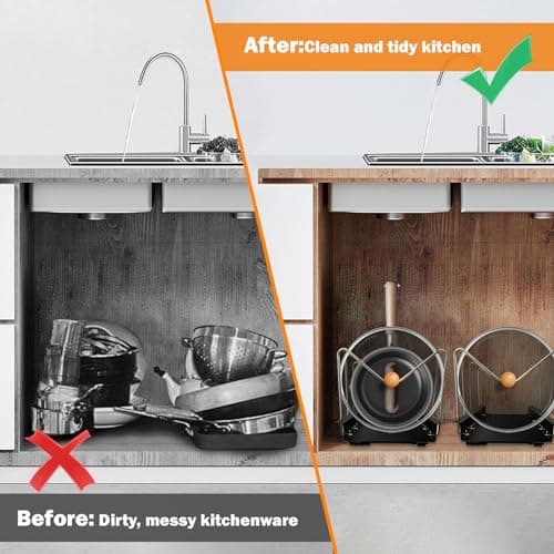 Under Cabinet Pull Out Pots and Pans Organizer (2 Pack)
