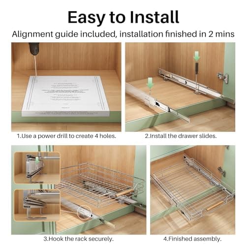 Heavy Duty Sliding Cabinet Organizer for Home Storage
