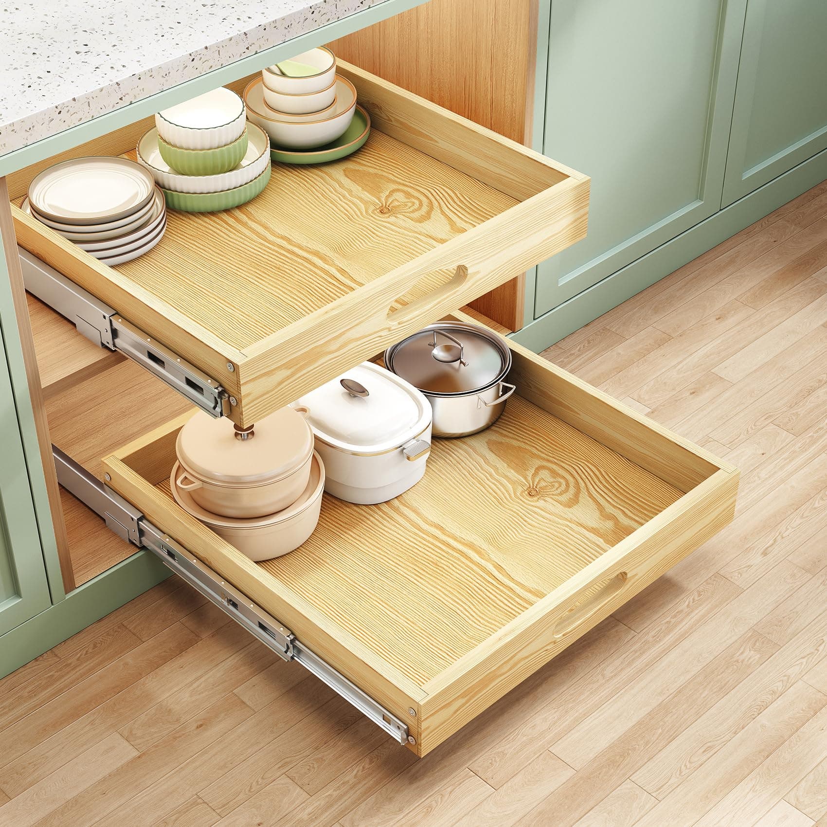 Under Cabinet Pull Out Drawer Organizer (15 Wide) - 1 Pack